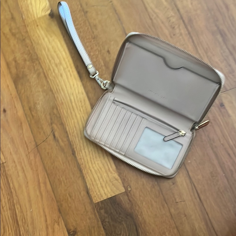MICHAEL Michael Kors Blush Beige Zip Card & Key Holder Wristlet